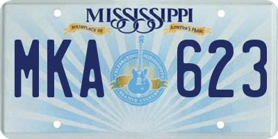 MS license plate MKA623