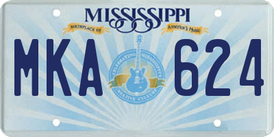 MS license plate MKA624