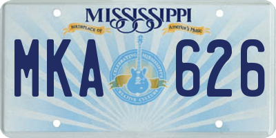 MS license plate MKA626
