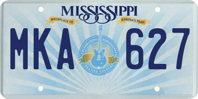 MS license plate MKA627