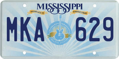 MS license plate MKA629