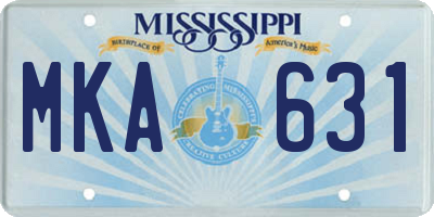MS license plate MKA631