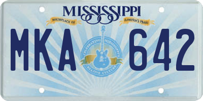 MS license plate MKA642