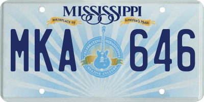 MS license plate MKA646
