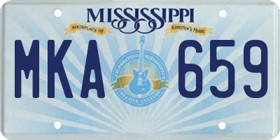 MS license plate MKA659