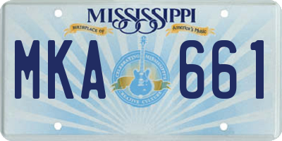 MS license plate MKA661