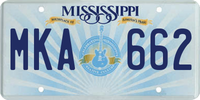 MS license plate MKA662