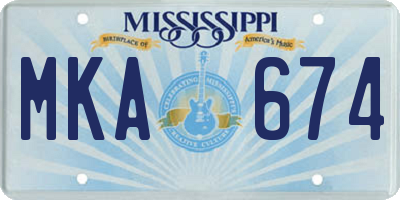 MS license plate MKA674