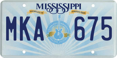 MS license plate MKA675