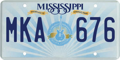 MS license plate MKA676