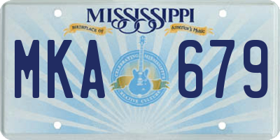 MS license plate MKA679