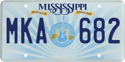 MS license plate MKA682