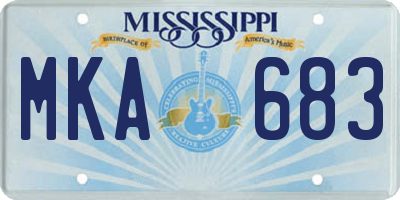 MS license plate MKA683