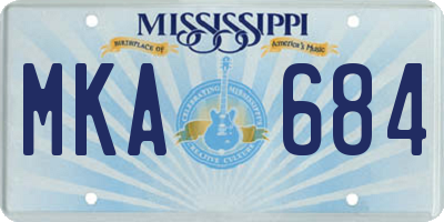 MS license plate MKA684
