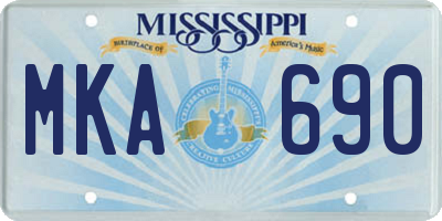 MS license plate MKA690