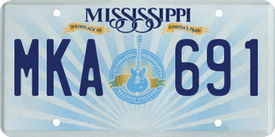 MS license plate MKA691