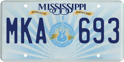 MS license plate MKA693