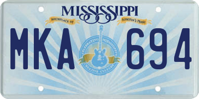 MS license plate MKA694