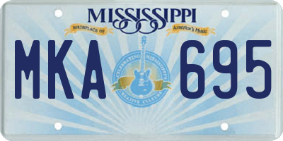 MS license plate MKA695