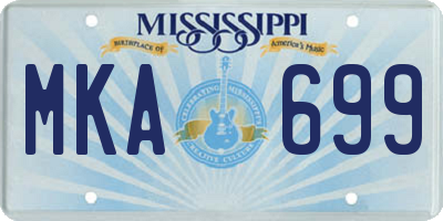 MS license plate MKA699