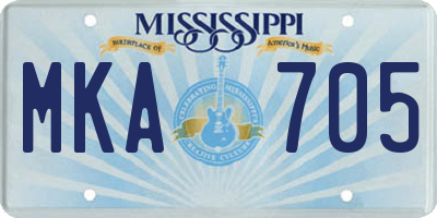 MS license plate MKA705