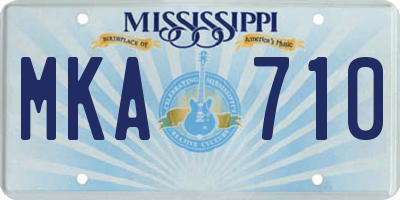 MS license plate MKA710