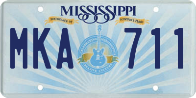 MS license plate MKA711