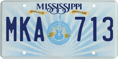 MS license plate MKA713