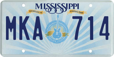 MS license plate MKA714