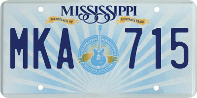 MS license plate MKA715