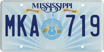 MS license plate MKA719