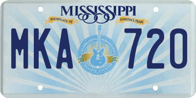 MS license plate MKA720