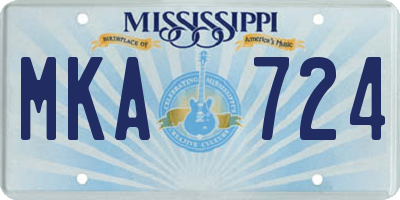 MS license plate MKA724