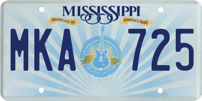 MS license plate MKA725