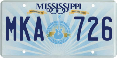MS license plate MKA726