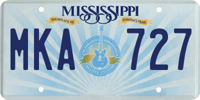 MS license plate MKA727
