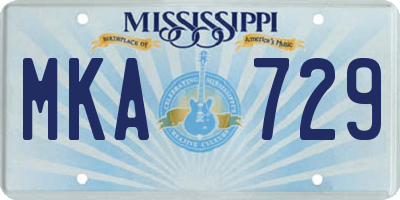 MS license plate MKA729