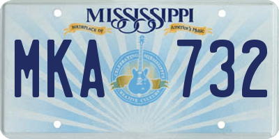 MS license plate MKA732