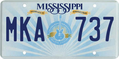 MS license plate MKA737