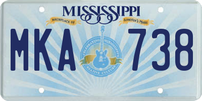 MS license plate MKA738