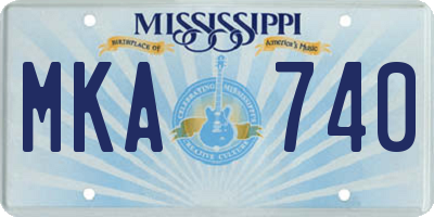 MS license plate MKA740