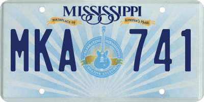 MS license plate MKA741
