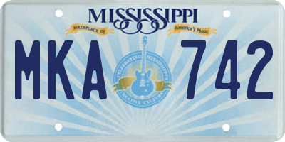 MS license plate MKA742