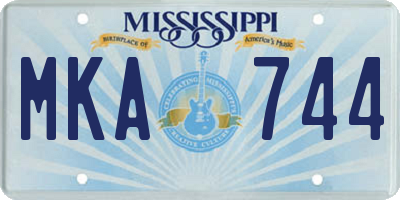 MS license plate MKA744