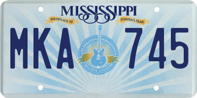MS license plate MKA745