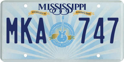 MS license plate MKA747