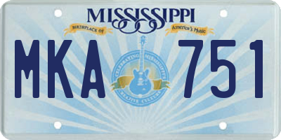 MS license plate MKA751