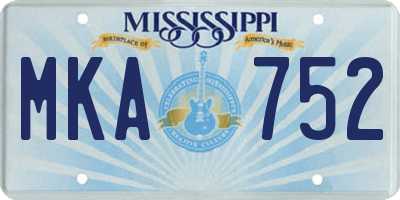 MS license plate MKA752