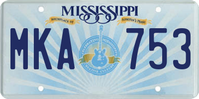 MS license plate MKA753