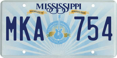 MS license plate MKA754